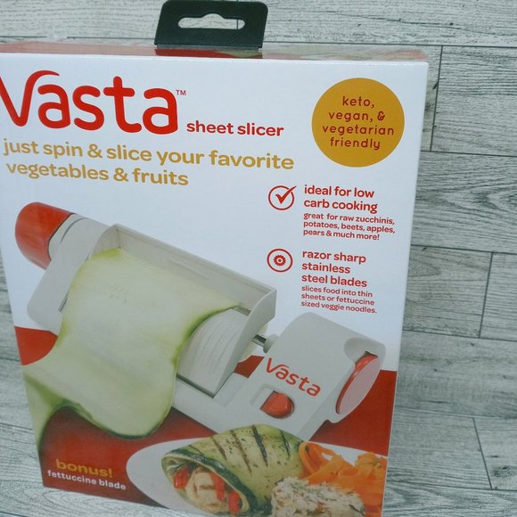 Vasta Sheet Slicer Vegetables & Fruits Cutter Fettuccine Blade Included Keto - Picture 2 of 5